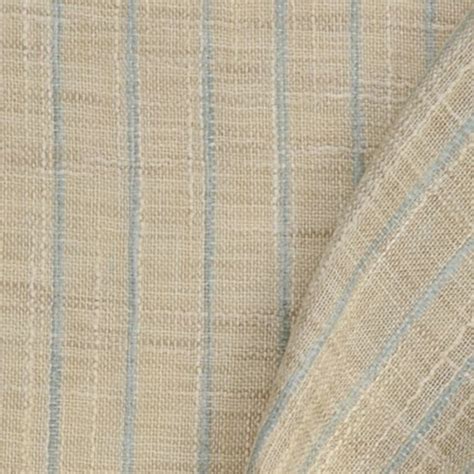 Lake Blue And Beige Stripe Sheer Upholstery Fabric Kovi Fabrics