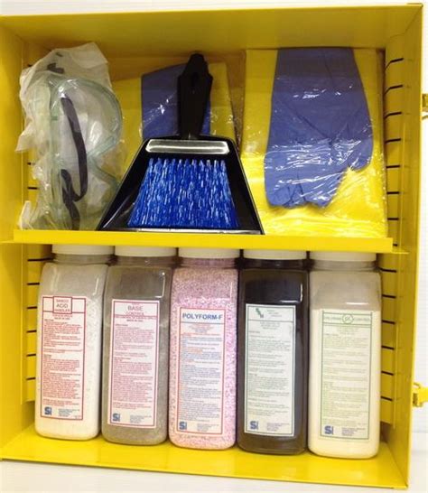 Chemical Spill Response Kits In Metal Cabinet