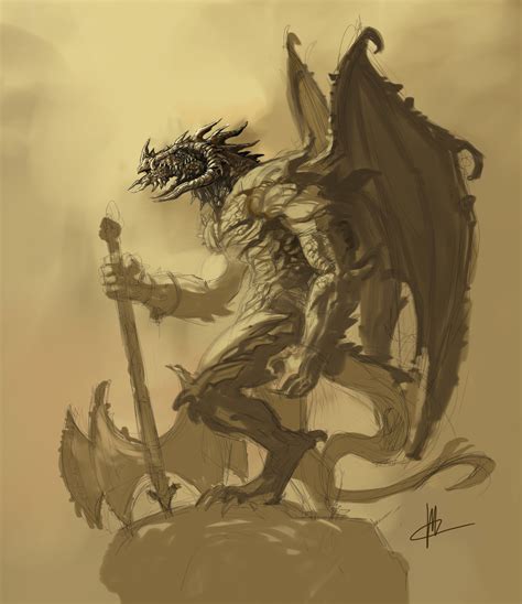 Humanoid Dragon By Thebeke On Deviantart