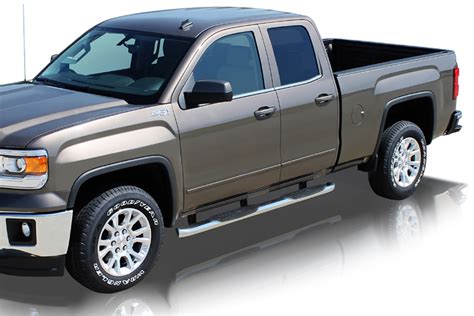 Chevy Silverado Double Cab Oval Curved Chrome Nerf Bars Running