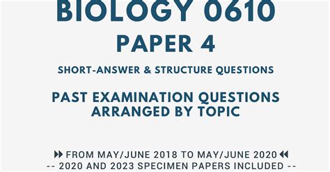 Cambridge Igcse Biology Paper Topical Past Year Questions Marking Scheme