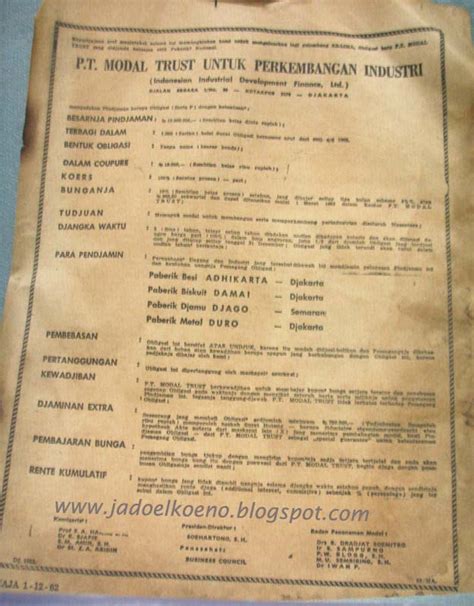 Sudah Jadoel Koeno Lagi Iklan Obligasi 1962 An Booking