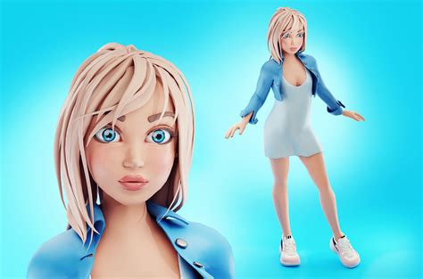 3d Model Low Poly Cartoon Girl Rigged Vr Ar Low Poly Cgtrader