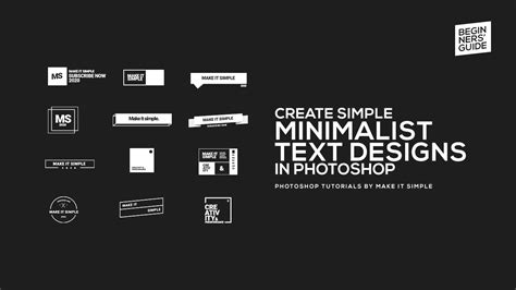 Photoshop Tutorial Simple Minimalist Text Designs For Beginners