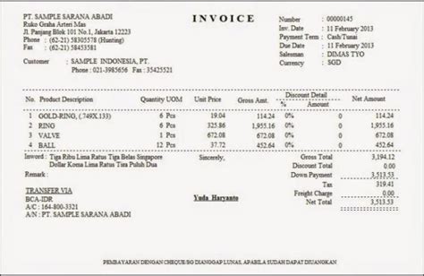 Contoh Invoice Tagihan Dp Gawe Cv Hot Sex Picture