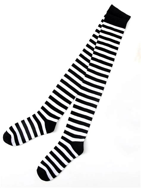 Striped Print Over The Knee Socks Striped Thigh High Socks Lady Stockings Over The Knee Socks