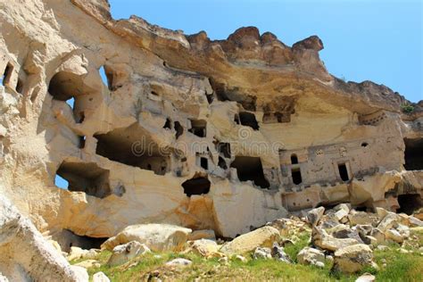 Ancient Cave City Of Cavusin In Cappadocia Turkey Stock Photo Image