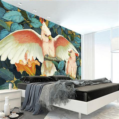 Wallpapers Youman Large Wall Murals Custom Parrot Branches 3d