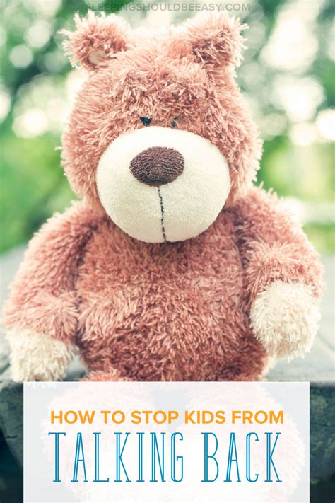 How To Stop Kids From Talking Back To You Archives The