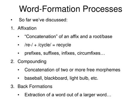 Ppt Morphology Part Word Formation Processes Allomorphy