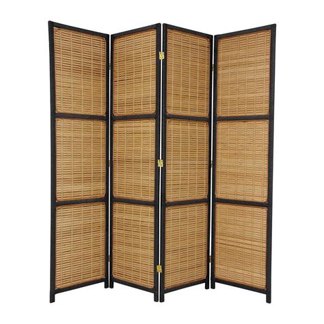 Shop Oriental Furniture Room Dividers 4 Panel Black Folding Indoor