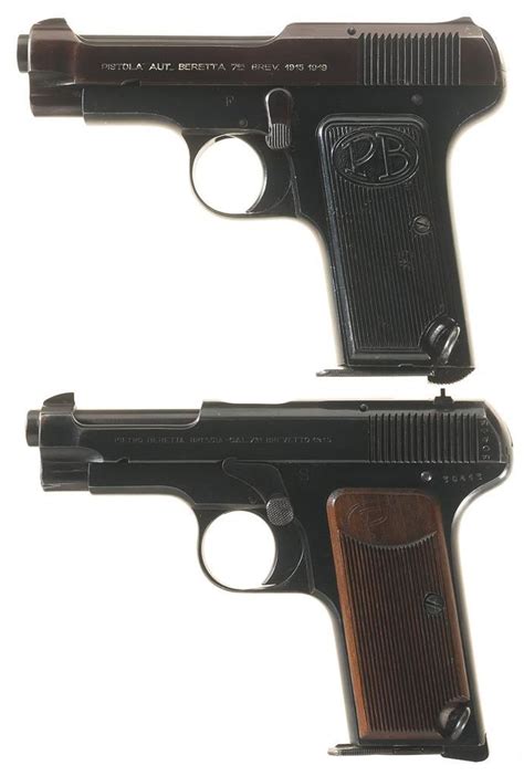 Collectors Lot Of Two Early Beretta Semi Automatic Pistols A Beretta