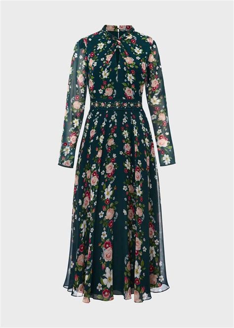 Helena Silk Floral Dress Silk Floral Dress Silk Midi Dress Hobbs