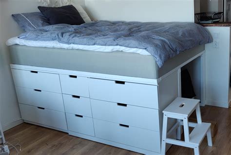 Elevated Bed With Nordli Drawers Underneath Ikeahacks