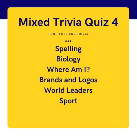 Mixed Trivia Quiz 4 Quiz Phoenix