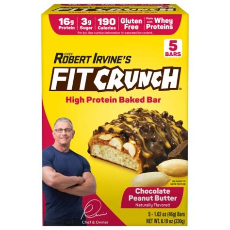 Robert Irvines Fit Crunch® Chocolate Peanut Butter Protein Bars 5 Ct