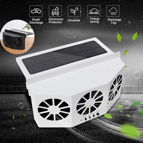 3 Cooler Car Solar Powered Fan Energy Cooling Vent Exhaust Fan Portable