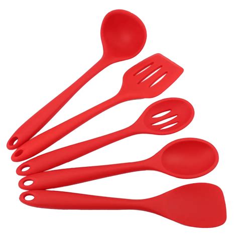 5pcset Silicone Non Stick Cooking Utensils Heat Resistant Kitchen