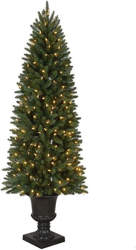 6 Ft Pre Lit Led New Meadow Artificial Christmas Potted