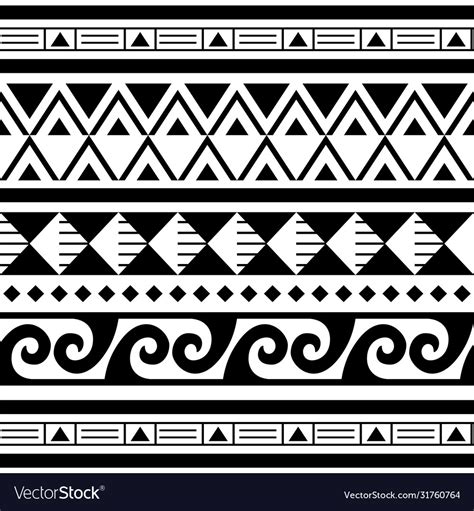 Polynesian Maori Tattoo Seamless Geometric Vector Image