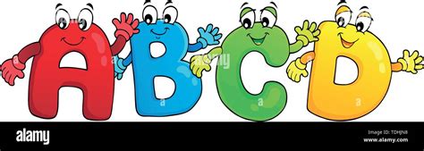 Cartoon ABCD Letters Theme 3 Eps10 Vector Illustration Stock Vector