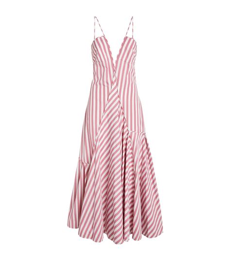 Jil Sander Striped Midi Dress Harrods Us