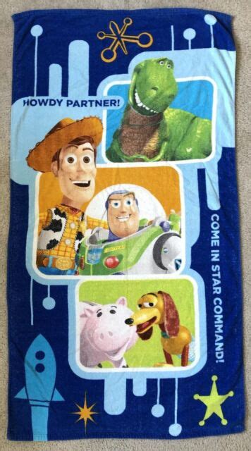 Disney Pixar Toy Story 3 Cotton Beach Bath Towel Woody Rex Buzz