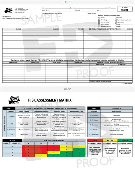 Field Level Hazard Assessment Card Flha C Custom Forms Direct