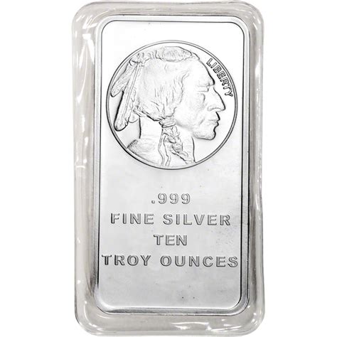 10 Oz Silvertowne Silver Bar Buffalo Design 999 Fine Ebay