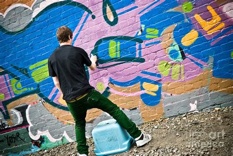 Graffiti Artist At Work Painting By Yurix Sardinelly