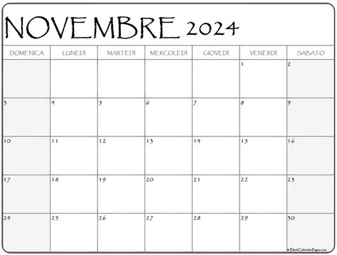 Novembre 2022 Calendario Gratis Italiano Calendario Novembre