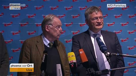 Pressekonferenz mit Alexander Gauland und Jörg Meuthen beim AfD Parteitag vom YouTube