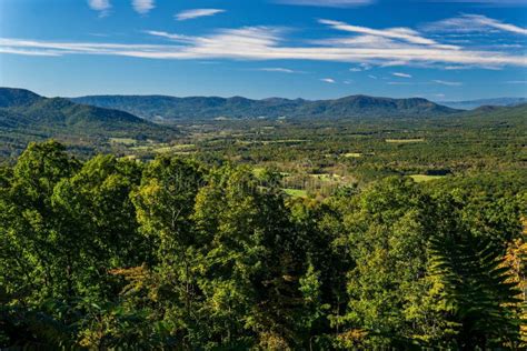 Early Autumn View Of The Blue Ridge Mountains And Surrounding Valley