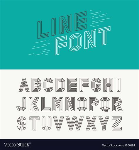 Linear Font Royalty Free Vector Image Vectorstock