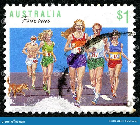 Fun Run Australian Postage Stamp Editorial Stock Photo Image Of