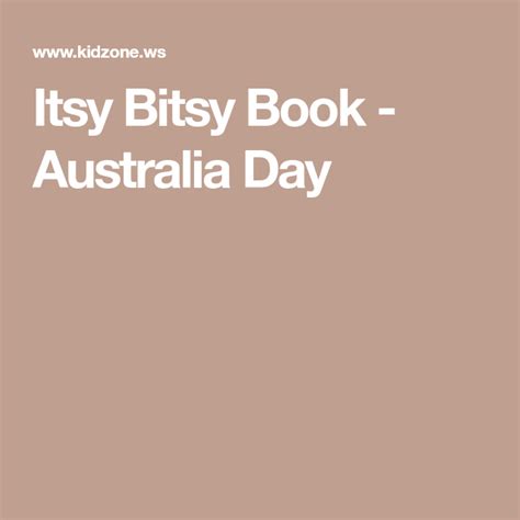 Itsy Bitsy Book Australia Day