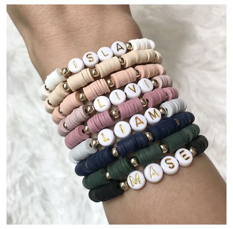 Name Bracelets Heishi Bracelet Beaded Bracelet New Colors Bead Bracelet Heishi Bracelet