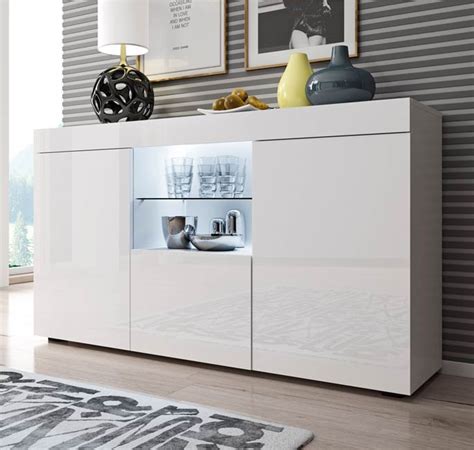 Muebles de almacenamiento, imprescindibles para mantener el orden en casa, bellos, funcionales y decorativos. Aparador modelo Safira color blanco