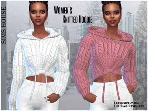 Womens Knitted Hoodie By Sims House At Tsr Sims 4 Updates