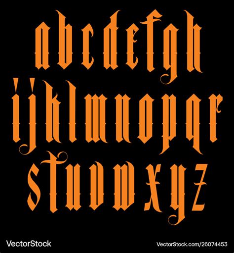 Modern Gothic Font Royalty Free Vector Image Vectorstock