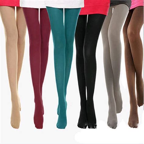 female sexy lady girl beauty 120d seamless opaque footed tights pantyhose stockings woman