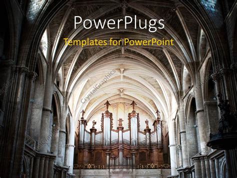Powerpoint Template Groin Vaulted Dome Of Gothic Catholic Cathedral