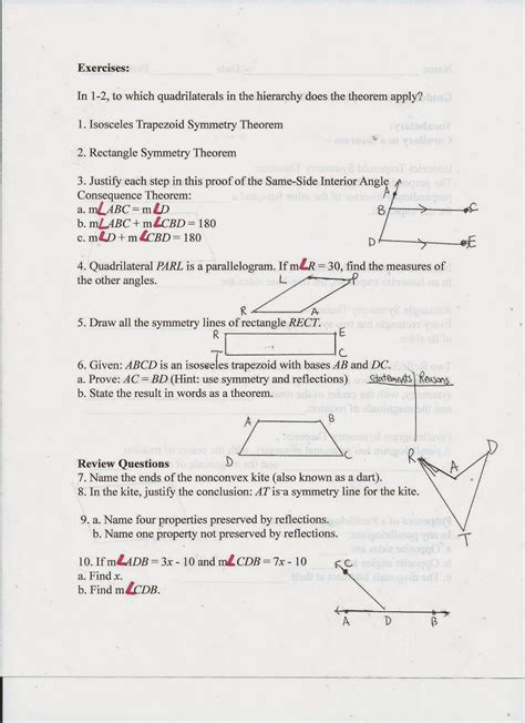Common Core Geometry Worksheets Answers