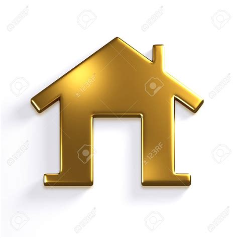 Golden House 3d Render Icon Illustration Real Estate Logo Good House