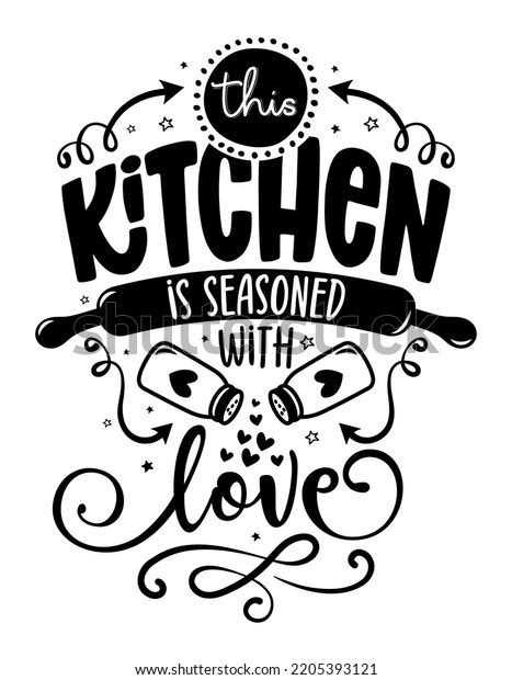 This Kitchen Seasoned Love Lovely Calligraphy Stock Vector Royalty Free Shutterstock