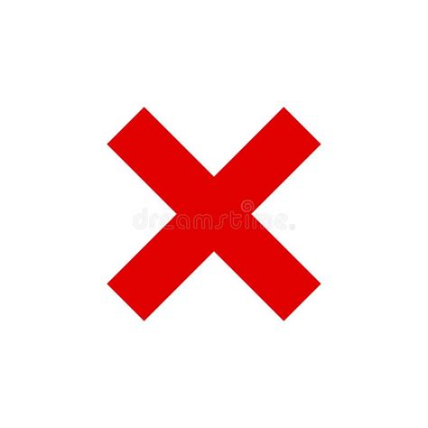 Simple Red X Mark Icon Isolated On A White Background Stock Vector