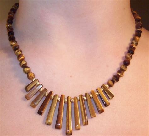 Tigers Eye And K Gold Spacers Necklace Collares