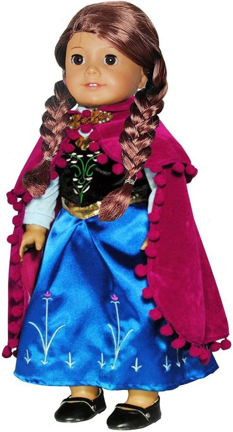 Doll Clothes Princess Anna Dress Set Fits American Girl Doll And 18