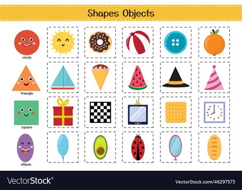 Shapes Objects Set For Kids Basic Geometric Vector Image