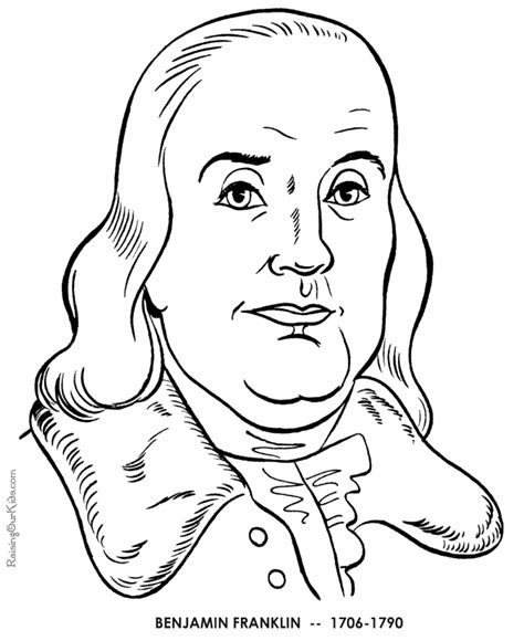 Benjamin Franklin Coloring Sheet Coloring Pages